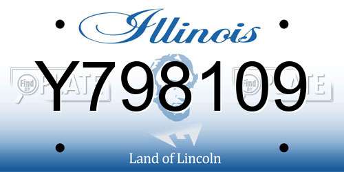 Y798109 Illinois License Plate