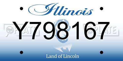 Y798167 Illinois License Plate