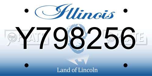 Y798256 Illinois License Plate