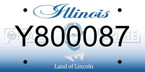 Y800087 Illinois License Plate