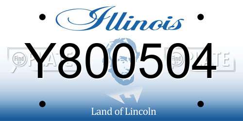 Y800504 Illinois License Plate