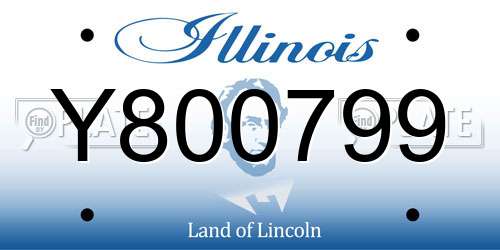 Y800799 Illinois License Plate