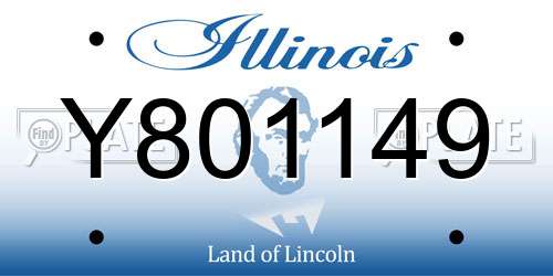 Y801149 Illinois License Plate