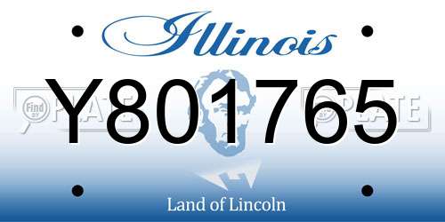 Y801765 Illinois License Plate