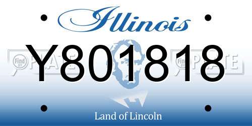 Y801818 Illinois License Plate