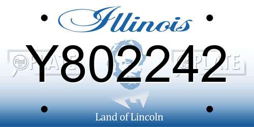 Y802242 Illinois License Plate