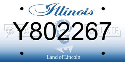 Y802267 Illinois License Plate
