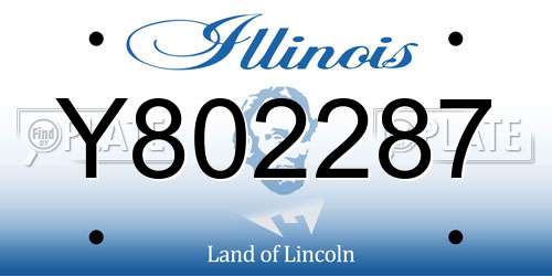 Y802287 Illinois License Plate