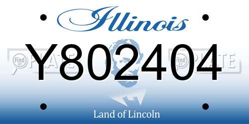 Y802404 Illinois License Plate
