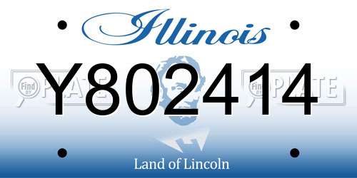 Y802414 Illinois License Plate