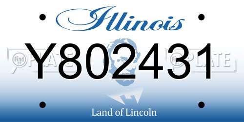 Y802431 Illinois License Plate