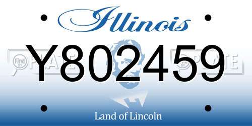 Y802459 Illinois License Plate