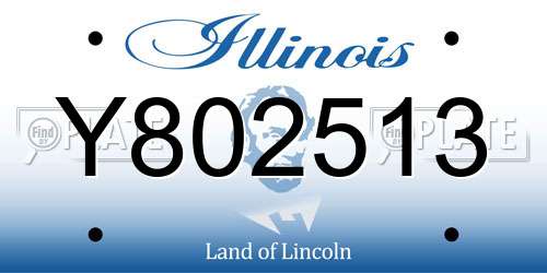 Y802513 Illinois License Plate