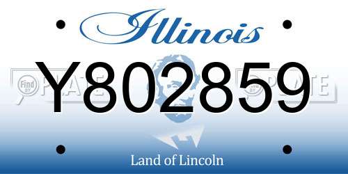 Y802859 Illinois License Plate