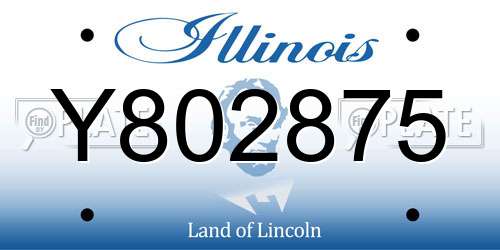 Y802875 Illinois License Plate