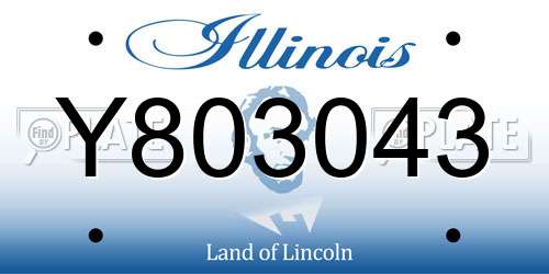 Y803043 Illinois License Plate