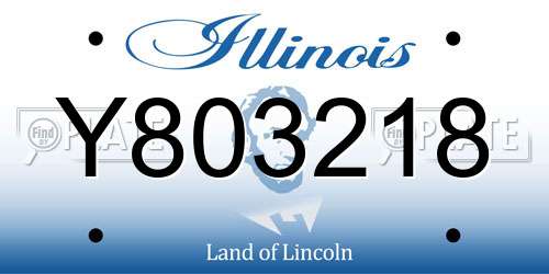Y803218 Illinois License Plate
