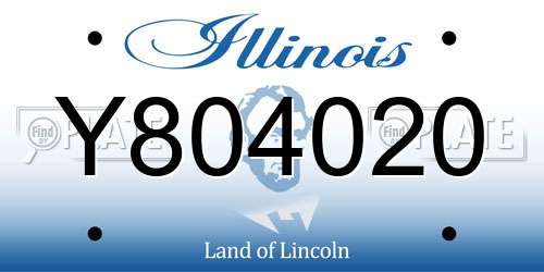 Y804020 Illinois License Plate