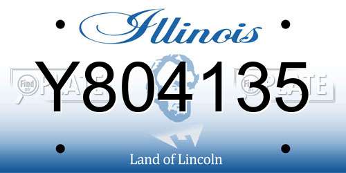 Y804135 Illinois License Plate