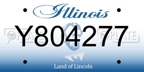 Y804277 Illinois License Plate