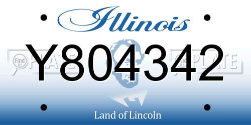 Y804342 Illinois License Plate