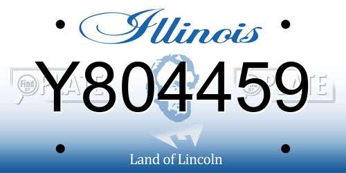 Y804459 Illinois License Plate