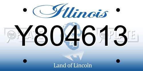 Y804613 Illinois License Plate