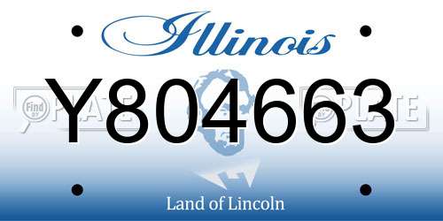 Y804663 Illinois License Plate