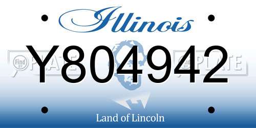 Y804942 Illinois License Plate