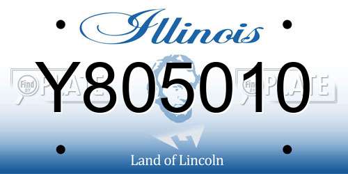 Y805010 Illinois License Plate