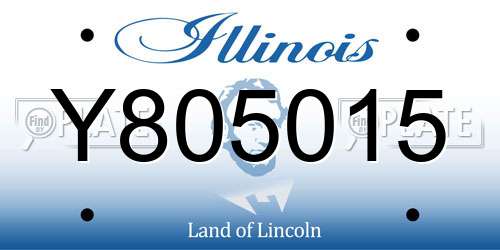Y805015 Illinois License Plate