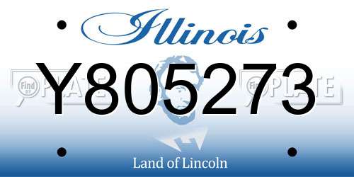 Y805273 Illinois License Plate