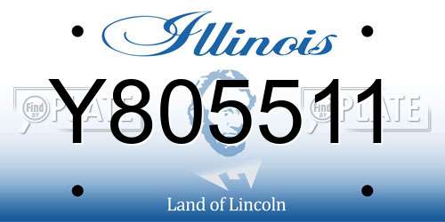 Y805511 Illinois License Plate