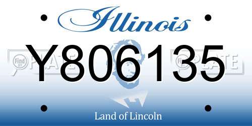 Y806135 Illinois License Plate