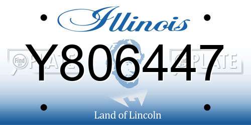 Y806447 Illinois License Plate