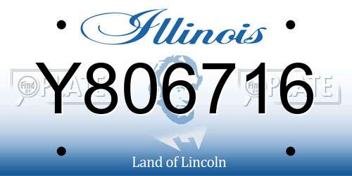 Y806716 Illinois License Plate