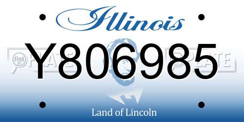 Y806985 Illinois License Plate