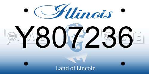 Y807236 Illinois License Plate