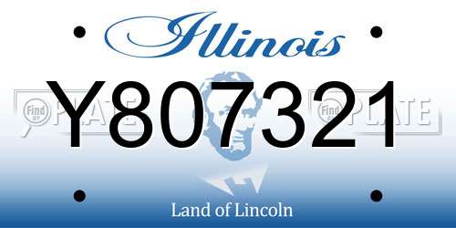 Y807321 Illinois License Plate