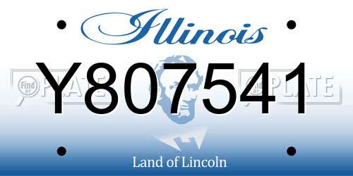 Y807541 Illinois License Plate