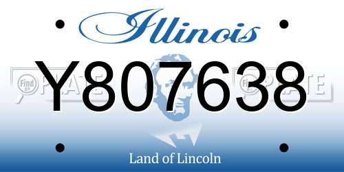 Y807638 Illinois License Plate