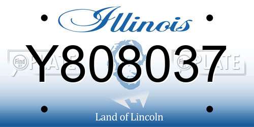 Y808037 Illinois License Plate