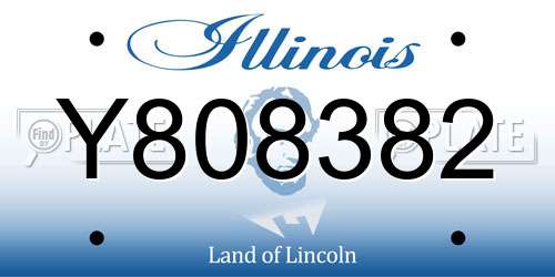 Y808382 Illinois License Plate