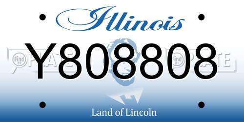 Y808808 Illinois License Plate