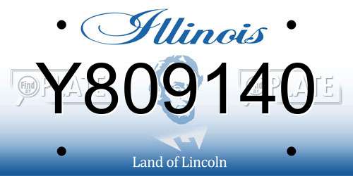 Y809140 Illinois License Plate