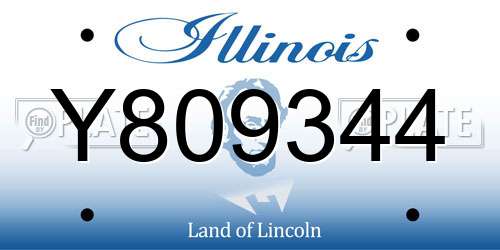 Y809344 Illinois License Plate