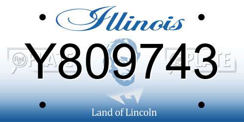 Y809743 Illinois License Plate
