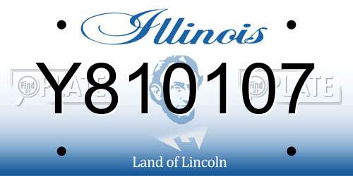Y810107 Illinois License Plate