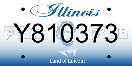Y810373 Illinois License Plate