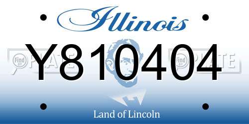 Y810404 Illinois License Plate